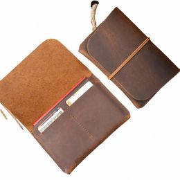 Couvercle du porte-passeport de Moderm avec porte-carte d'identité de crédit Crazy Horse Leather Vintage Vintage personnalisable Busin Carte Wallet Wholesale P3Y4 #