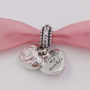 Andy Jewel Día de la madre 925 Cuentas de plata Madre Rosa Colgante Encantos Fit Marca europea ALE Estilo Mamá Pulseras Collar joyería