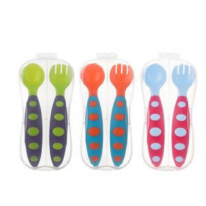 Mère et bébé alimentation cuillère en silicone pour enfants manger fourchette alimentation vaisselle ensemble formation alimentaire supplémentaire produits en gros 2321 E3