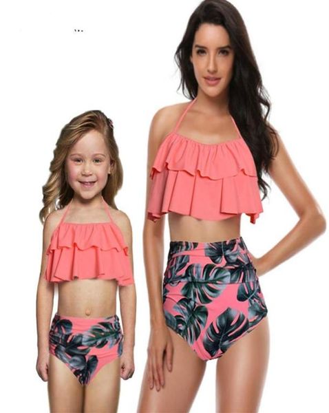Mère et fille maillot de bain maman maillots de bain ensembles de bikini Brachwear vêtements Look maman bébé robes vêtements famille correspondant tenues183809495