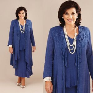 Moeder Ann Balon van de bruid jurken met jas plus size bruiloft Guestjurk vintage Moeders met lange mouwen S -bruidegraden s s