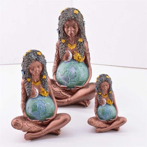 Statue en trois dimensions de la terre mère Décoration en résine Millyear Gaia Statue de la déesse de l'art Mère de la terre 220510