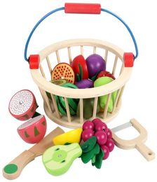 Mère jardin panier en bois cuisine jouets enfants coupe fruits légumes jouer Miniature nourriture enfants bébé début jeu éducatif Pre1938253