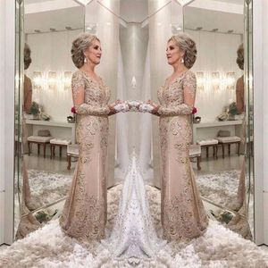 Moeder van de bruid jurken 2021 een lijn pure lange mouwen formele meter avondje trouwfeest gasten jurk plus maat op maat gemaakt 293U