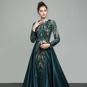 Moeder van de bruid jurken groene avondjurk met lange mouwen met afneembaar kant elegante luxueuze 2022 groot formaat nieuw in