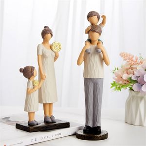Fête des mères anniversaire Pâques cadeau de mariage nordique décoration de la maison personnes modèle salon accessoires famille Figurines artisanat 210910