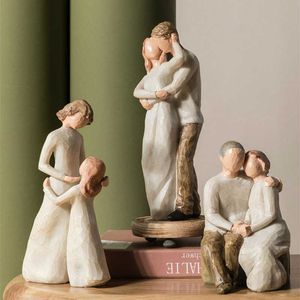 Fête des mères Anniversaire Nordic Accueil Décoration Personnes Modèle Salon Accessoires Famille Figurines Artisanat Noël Cadeau de mariage 210607