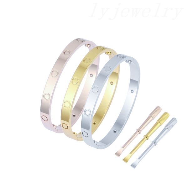 Muttertag, Herren-Damen-Designer-Armbänder, Liebesarmband für Damen, klassisches Pulsera-Luxus-Armband aus plattiertem Silber und Gold, Schraube, klassisch ZB026 E23