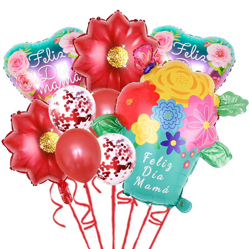 Ballons décoratifs sur le thème de la fête des mères Ensemble de ballons festifs Maman je t'aime Chambre d'anniversaire signifiant des décorations d'anniversaire extraordinaires