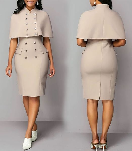 Vestidos para madre Vestido para madre de la novia de talla grande Satén Formal Cremallera recta Nuevo Hasta la rodilla Cuello alto Sin mangas Botón con chaqueta Dos piezas