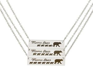 Moeder039S Day Gift Mama Bear Animal Alphabet Goede vriend roestvrijstalen ketting FSJB1015555