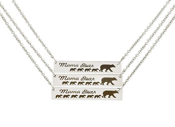Mother039s Day Gift Mama Bear Animal Alphabet bon ami Collier en acier inoxydable FSJB8729620