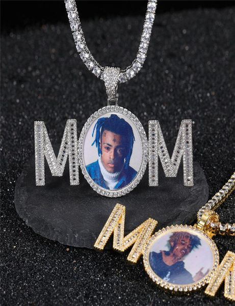 Mother039S Day Gift Mom Colleto personalizado Collar colgante de oro Plata plateada con cadena de tenis de cuerda1813310