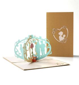 Mother039s Day Greeting Cards Romantic 3D Mother and Child Child Threedimensional Paper Scarving Gift Mandmade Thank Mom Festival Car4530793