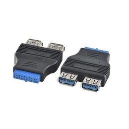 Motherboard 2 Poorten USB 3.0 Een vrouwelijke tot 20 pin header vrouwelijke connectoradapter USB 3.0 compatibele gegevensoverdrachtsnelheid van 4,8 Gbps