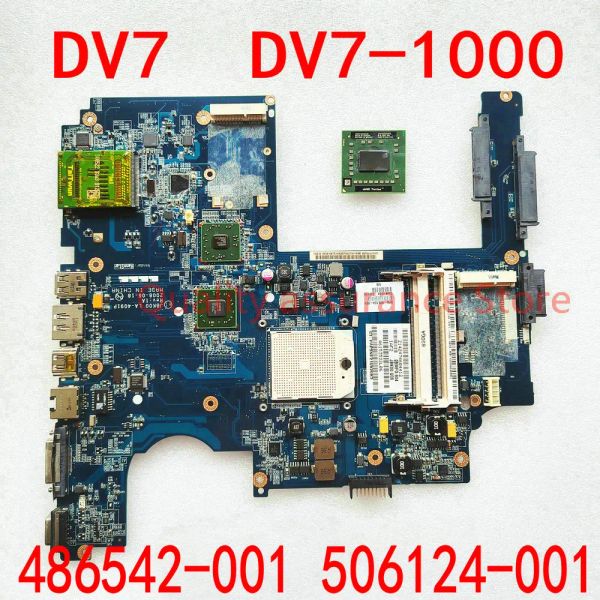 Placa base 506124001 para HP Pavilion DV71245DX DV71232NR DV7 DV71000 PORTADOR DE LA PAPTOP JBK00 LA4091P Tablero principal 486542001 CPU gratis