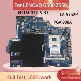 Carte mère 71FR1938117 carte mère d'ordinateur portable pour Lenovo G560 Z560 Note à carbook LA5752P PGA 988A HM55 N11MGE2SB1