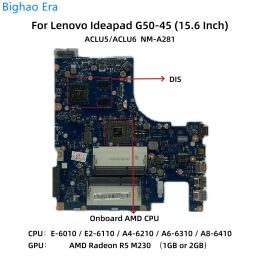 Moederbord ACLU5/ACLU6 NMA281 voor Lenovo IdeaPad G5045 Laptop moederbord met E1 A4 A66310 A86410 CPU R5 M230 1GB/2GBGPU 5B20G38071
