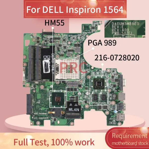 Placa base CN06T28N 06T28N CN04CCPK 04CCPK MATERNA DE LA PAPTOP para Dell Inspiron 1564 Notebook Board DA0UM3MB8E0 2160728020 HM55 DDR3