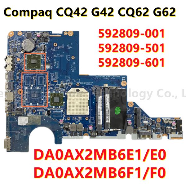 Carte mère DA0AX2MB6E1 / E0 DA0AX2MB6F1 / F0 Branche mère pour ordinateur portable pour HP Presario G42 G62 CQ42 CQ62 Motorard 592809001 592809501 592809601