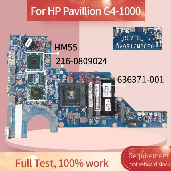 Carte mère DA0R12MB6E0 pour HP G4 G6 G41000 G61000 Branche-ordinateur Boîte principale 636371001 636371501 R12 avec 2160809024 HM55 Laptop