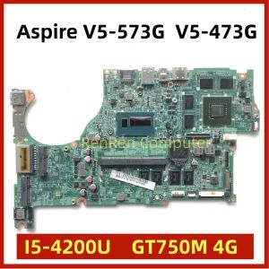 Carte mère pour Acer Aspire V5473 V5473G V5573 V5573G ordinateur portable DAZRQMB18F0 avec Intel i5 CPU 4gram GT750M 4GGPU DDR3L