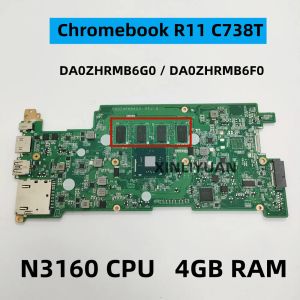 Moederbord voor Acer Chromebook R11 C738T CB5132T Laptop Moederbord DA0ZHRMB6G0, DA0ZHRMB6F0 MET CPU N3060/N3160 4GRAM, SSD 16G/32G NB