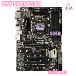 Moederbord voor asrock Z77 extreme4 Motherboard 32 GB USB2.0 USB3.0 PCIE3.0 LGA 1155 DDR3 ATX Z77 Mainboard 100% getest volledig werk