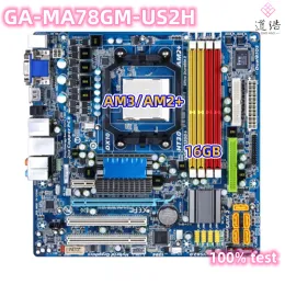 Placa base para gigabyte gama78gmus2h placa base 16GB 2*PCI AM3/AM2+ AM2 DDR2 Micro ATX 780G Parril