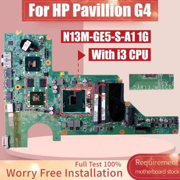 Carte mère pour HP Pavillion G4 ordinateur portable carte mère DAR13JMB6C0 681045001 HM65 N13MGE5SA 1G avec i3 CPU Notebook Contexte