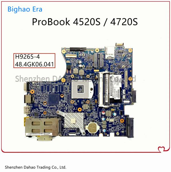 Carte mère pour HP Probook 4520S 4720S Laptop Motorard 48.4GK06.011 H92654 100% entièrement testé 598667001 598669001 606826001