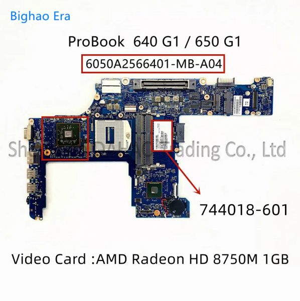 Carte mère pour HP Probook 640 G1 650 G1 APPUTOP MARRATOBLE AVEC HM86 HD8750M 1GBGPU 6050A2566401MBA04 744018001 744018601 801636601