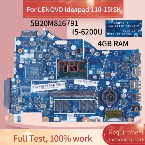 Carte mère pour Lenovo IdeaPad 11015isk 15 pouces BIWP4 / P5 LAD562P pour ordinateur