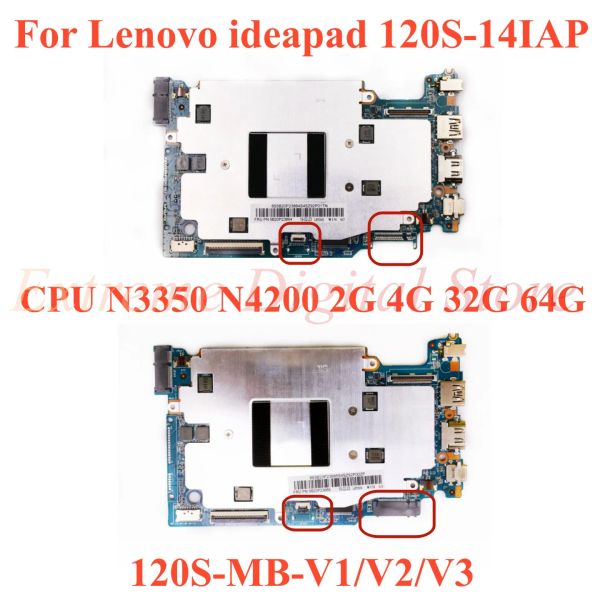 Carte mère pour Lenovo IdeaPad 120S14IAP Ordinateur Motherard 120SMBV1 / V2 / V3 avec CPU N3350 N4200 2G 4G 32G 64G 100% TESTÉ FULLÉ