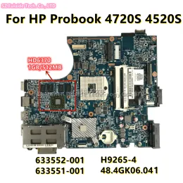 Carte mère H92654 48.4GK06.04 pour HP Probook 4720S 4520S Ordinateur Mère de l'ordinateur portable et 633552001 633551001 Boîte principale avec 2160774207 1 Go / 512M