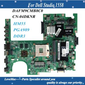 Placa base DAFM9CMB8C0 para Dell Studio 1558 Papelera portátil CN04DKNR HM55 PGA989 DDR3 HD5470 1GB i7 CPU 100% probado