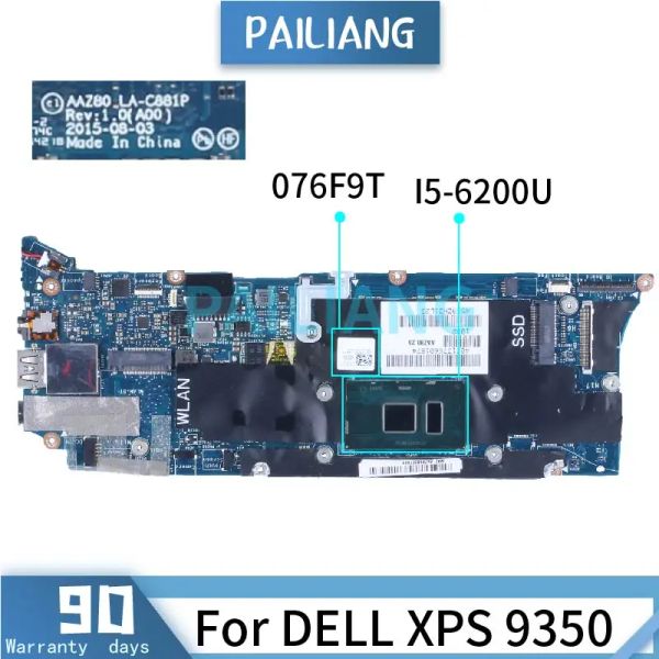 Carte mère I56200U 8 Go pour Dell XPS 9350 ordinateur portable MotherBoADRD LAC881P CN076F9T 076F9T 76F9T