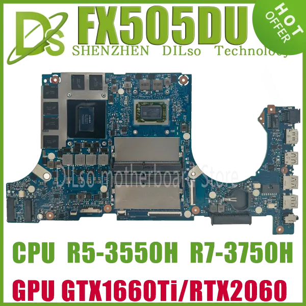 Placa base kefu fx505du pizarra w/r73750H R53550H GTX16660TI RTX2060/V6G para ASUS FX505DV FX95DU FX95D FX705DU FX705 LAPTOP INMOBLOR