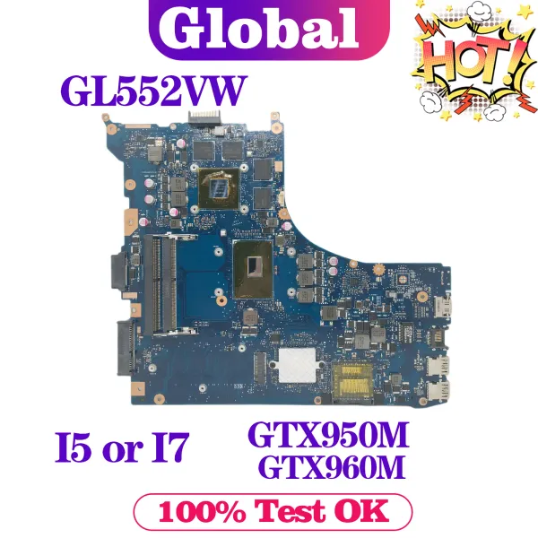 Carte mère Kefu Board Main FX51V pour ASUS GL552VX GL552VW GL552V ZX50V G552V GL552VXK OPRODUCE MATERBORD I5 I7 6th GTX950M / GTX960MV4G / V2G