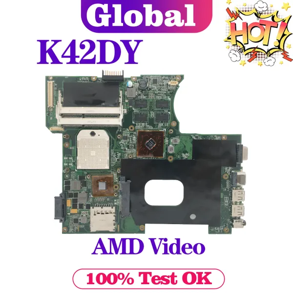 Placa base Kefu Notebook K42dy Parrleboard para ASUS K42DR K42D X42DY X42D COLECTOR DE LA PORTADERA DE LA PAPTOP S1 AMD Video Rev: 1.1 Prueba de placa principal OK OK