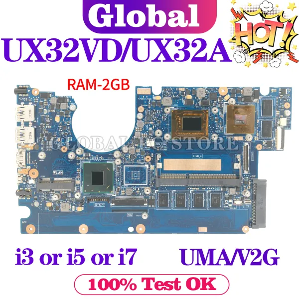Placa base kefu ux32vd patinario para asus zenbook BX32VD UX32A UX32V UX32 LAPTOP PELLAJE I3 I5 I7 3TH 2GB/RAM UMA/GT620M