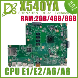 Moederbord kefu x540ya mainboard voor asus vivobook x540y laptop moederbord met 2 GB 4 GB 8gbram e1 e2 a67310 a87410u 100% werkt goed