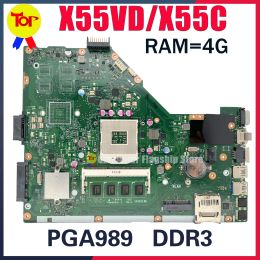 Moederbord kefu X55V laptop moederbord voor ASUS X55VD X55C X55VDR X55CR DDR3 4GRAM UMA of GT610M 100% WERKTESTD