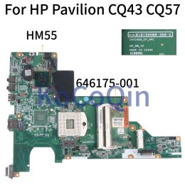 Placa base kocoqin portátil para portátil para el pabellón HP CQ43 CQ57 HM55 Parrilmard 646175001 646175501 01015NH00388G