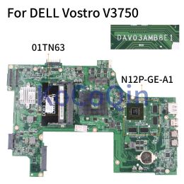 Carte mère Kocoqin ordinateur portable Carte mère pour Dell Vostro 3750 V3750 Contexte CN01TN63 01TN63 DAV03AMB8E0 DAV03AMB8E1 HM67 N12PGEA1 1G 1G