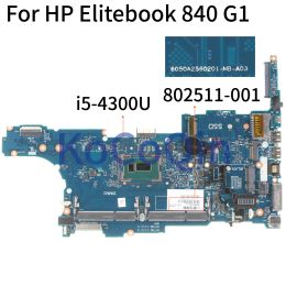 Carte mère Kocoqin ordinateur portable carte mère pour HP EliteBook 840 G1 850 G1 I54300U Boîte principale Sr1ed 6050A2560201MBA03 802511001 802511501