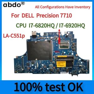 Carte mère LAC551P Carte mère de Dell Précision 7710 Branche mère-ordinateur.Avec CPU I76920HQ E31545M.100% testé