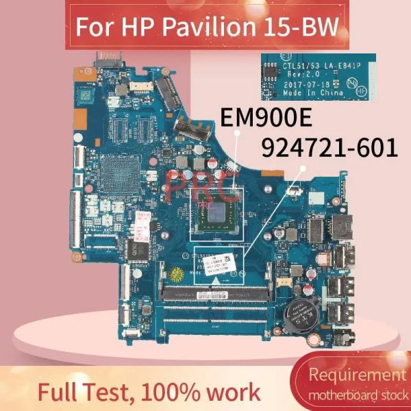 Placa base LAE841P para HP Pavilion 15BW Notebook Parraryboard 924721001 CTL51/53 LAE841P EM900E DDR4 La portada de la computadora portátil probada sin VGA