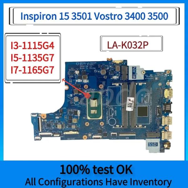 Carte mère Lak032p.Pour Dell Inspiron 15 3501 VOSTRO 3400 3500 Ordinateur d'ordinateur portable.