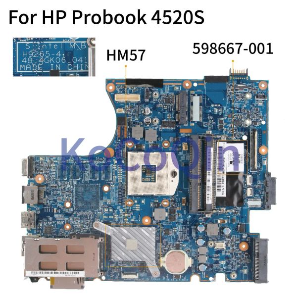 Carte mère-carte mère carte mère pour HP Probook 4520S 4720S HM57 Notebook Board Main 598667001 598667501 H92651 48.4GK06.041 DDR3